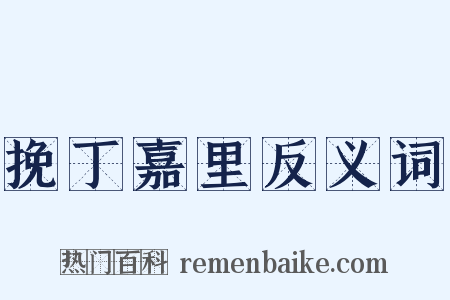 挽丁嘉里反义词是什么意思的图片